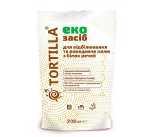 Еко засіб для відбілювання та виведення плям з білих речей Tortilla 200 г