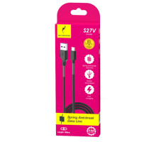 Кабель SkyDolphin S27V Spring Anti-Brake USB - micro USB 2.4A 1 м Black (USB-000613)