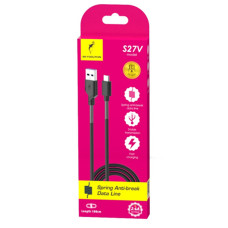 Кабель SkyDolphin S27V Spring Anti-Brake USB - micro USB 2.4A 1 м Black (USB-000613)