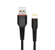 Кабель SkyDolphin S54L Soft USB - Lightning 2.4A 1 м Black (USB-000428)