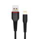Кабель SkyDolphin S54L Soft USB - Lightning 2.4A 1 м Black (USB-000428)