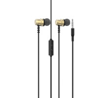 Навушники дротові (гарнітура) SkyDolphin SR28 Metal Golden (HF-000472)