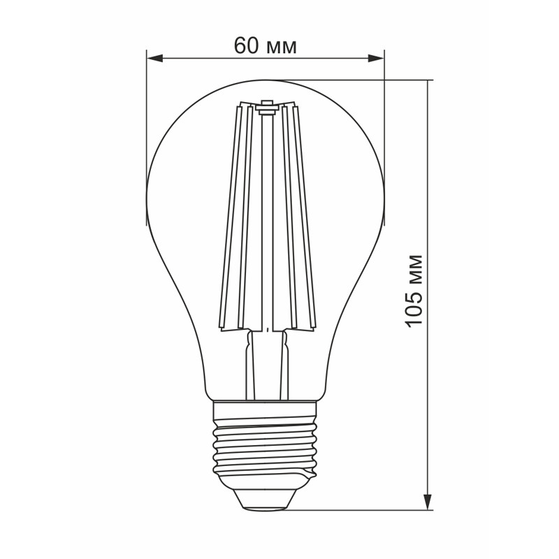 Фітолампа LED VIDEX Filament A60FF 08W E27 1200K