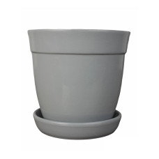 Вазон Глория 2 л глянец серый