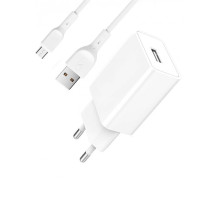 Мережевий зарядний пристрій SkyDolphin SC36V 1 USB 2.4A с кабелем Micro USB White (MZP-000118)
