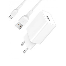 Мережевий зарядний пристрій SkyDolphin SC36V 1 USB 2.4A с кабелем Micro USB White (MZP-000118)