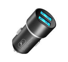 Автомобільний зарядний пристрій Sky Dolphin SZ02 Aluminium 2USB 2.4A Black (AZP-000074)