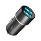 Автомобільний зарядний пристрій Sky Dolphin SZ02 Aluminium 2USB 2.4A Black (AZP-000074)