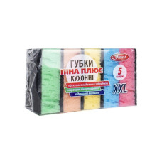 Губка кухонна Піна плюс XXL (10*7) Vivat 5 шт