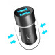 Автомобільний зарядний пристрій Sky Dolphin SZ02 Aluminium 2USB 2.4A Black (AZP-000074)