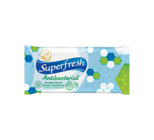 Влажные салфетки SuperFresh Антибактериальные 15 шт