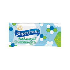 Вологі серветки SuperFresh Антибактеріальні 15 шт