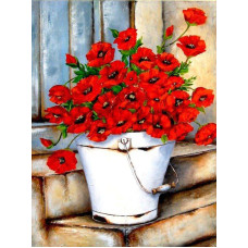 Алмазна мозаїка Маки червоні 20*30 см