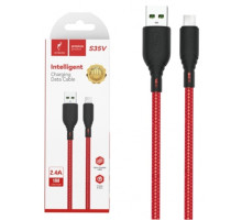 Кабель SkyDolphin S35V Neylon Braided USB - micro USB 2.4A 1 м Red (USB-000634)
