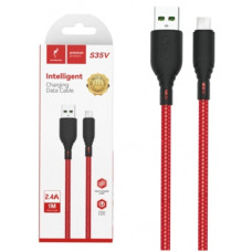 Кабель SkyDolphin S35V Neylon Braided USB - micro USB 2.4A 1 м Red (USB-000634)