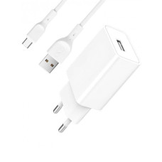 Мережевий зарядний пристрій SkyDolphin SC36T 1 USB 2.4A с кабелем Type-C White (MZP-000117)