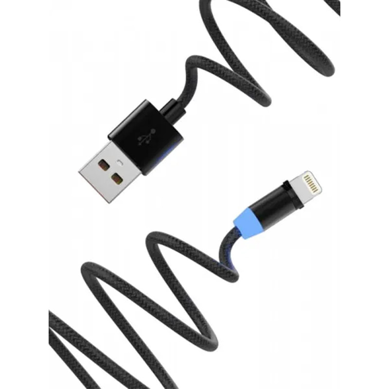 Кабель SkyDolphin S59L Magnetic USB - Lightning 2.4A 1 м Black (USB-000440)