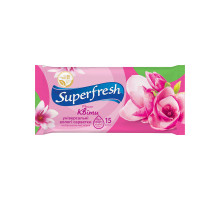 Вологі серветки SuperFresh Flower 15 шт
