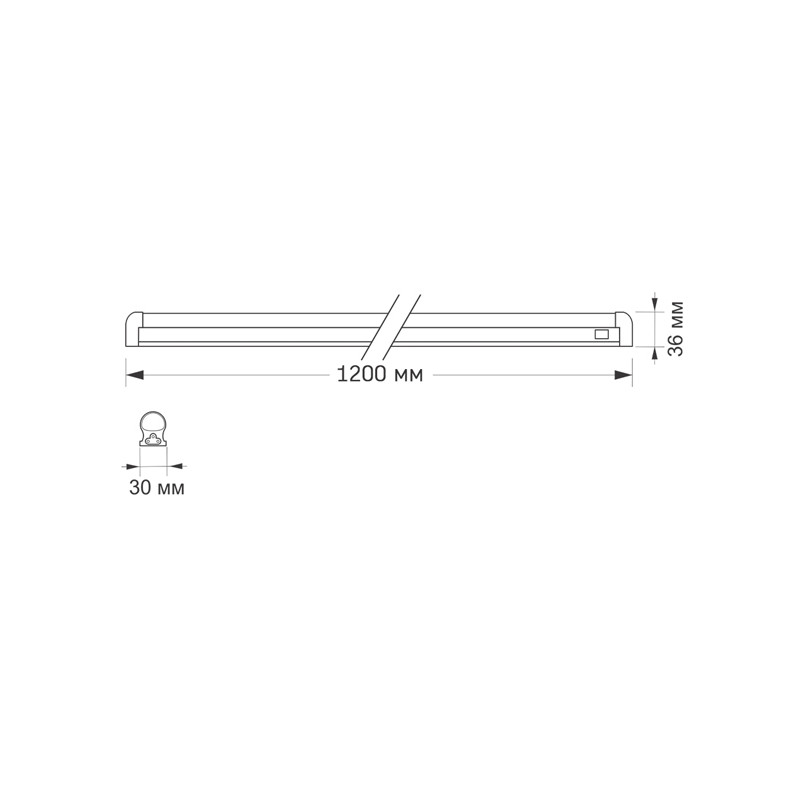 Фітосвітильник LED лінійний VIDEX T8 1,2М 20W
