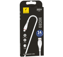 Кабель SkyDolphin S02V Fast Charging USB-micro USB 3A 1 м White (USB-000590)