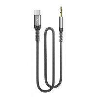 Аудіо-кабель SkyDolphin SR29 Aluminium Alloy Braided Wire 3.5 мм - USB Type-C 1 м Black (AUX-000076)