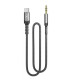 Аудіо-кабель SkyDolphin SR29 Aluminium Alloy Braided Wire 3.5 мм - USB Type-C 1 м Black (AUX-000076)