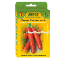 Насіння Морква Королева осені на стрічці 5 м Sedos