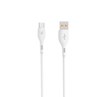Кабель SkyDolphin S22T Soft Silicone USB - USB Type-C 2.4A 1 м White (USB-000602)