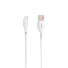 Кабель SkyDolphin S22T Soft Silicone USB - USB Type-C 2.4A 1 м White (USB-000602)