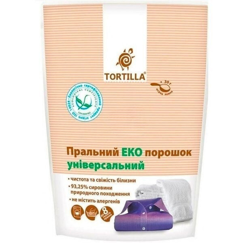 Пральний еко порошок універсальний Tortilla 400 г