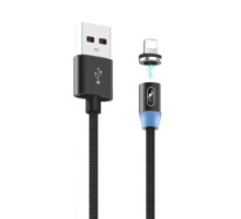 Кабель SkyDolphin S59L Magnetic USB - Lightning 2.4A 1 м Black (USB-000440)