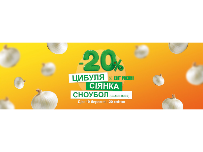 -20% на ТОПОВУ цибулю Сноубол (Gladstone)