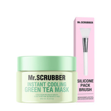 Охолоджувальна маска для обличчя Mr.SCRUBBER Instant Cooling Green Tea Mask з екстрактом зеленого чаю 250 мл + силіконовий шпатель