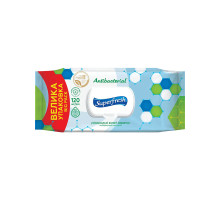 Вологі серветки SuperFresh Антибактеріальні з клапаном 120 шт