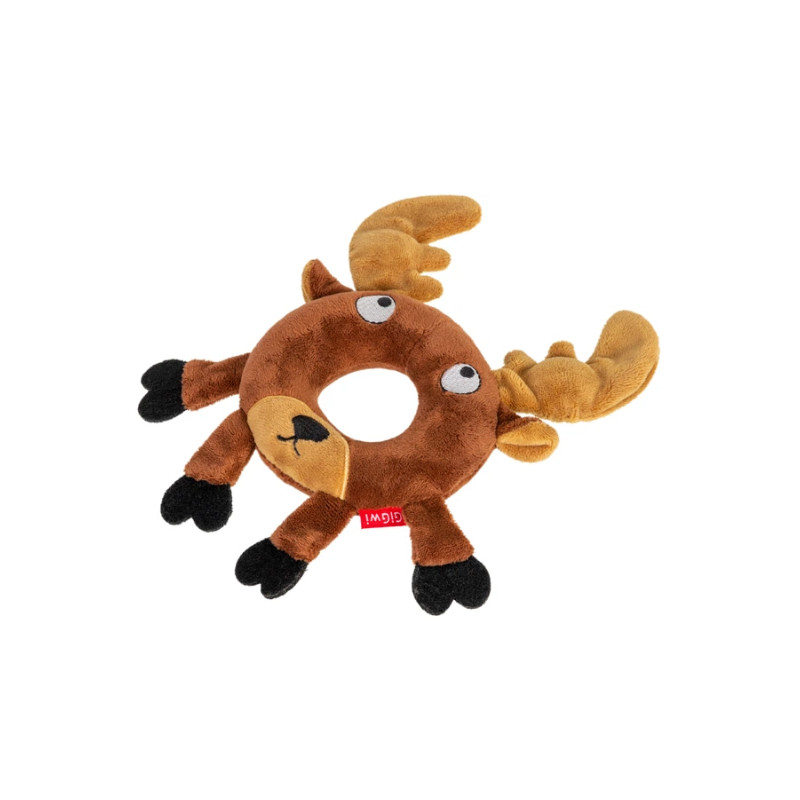 Іграшка для собак Лось з пискавкою GiGwi Plush, текстиль, гума, 19 см