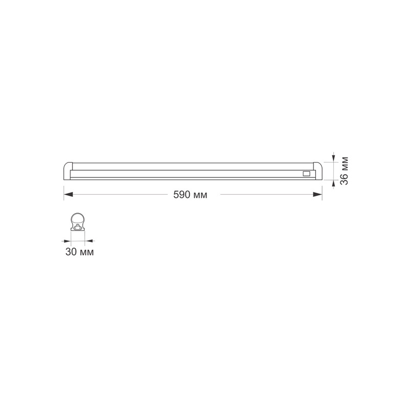 Фітосвітильник LED лінійний VIDEX T8 0,6М 10W