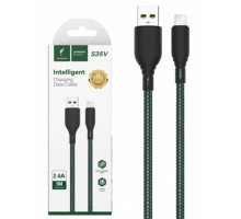 Кабель SkyDolphin S35V Neylon Braided USB - micro USB 2.4A 1 м Dark green (USB-000633)