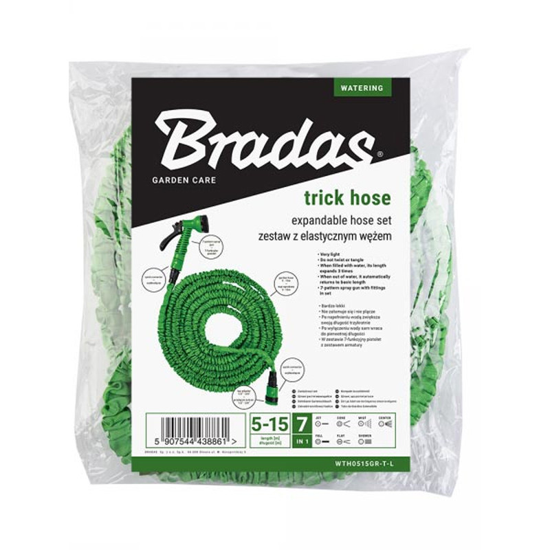 Растягивающийcя шланг зеленый TRICK HOSE 5-15 м WTH0515GR-T-L