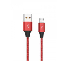 Кабель SkyDolphin S55V Neylon USB - micro USB 2.4A 1 м Red (USB-000439)