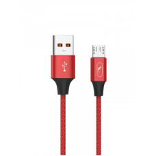 Кабель SkyDolphin S55V Neylon USB - micro USB 2.4A 1 м Red (USB-000439)