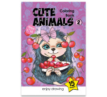Розмальовка Cute animals 210х297 8 аркушів 22147